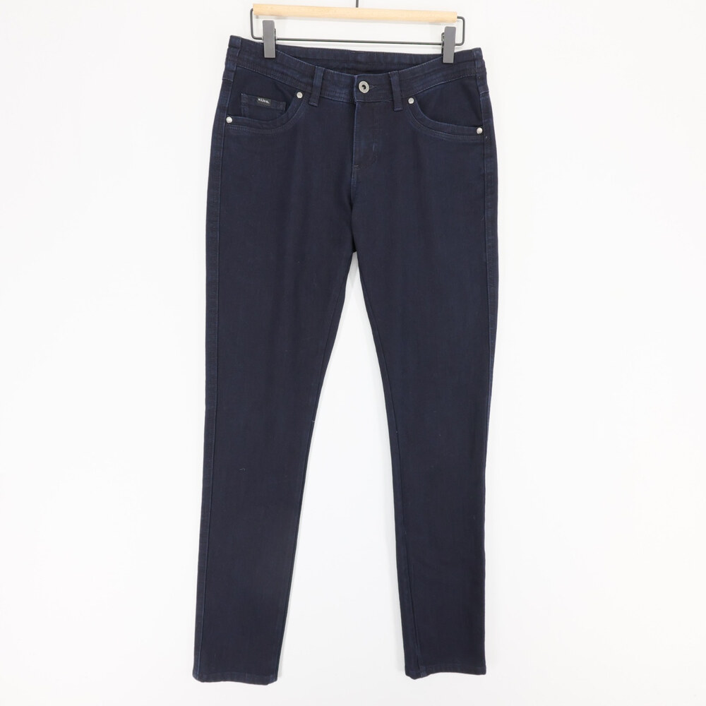 KUHL Danzr Jeans Womens 8 Long Blue Skinny Stretch Dark Wash Drawcord